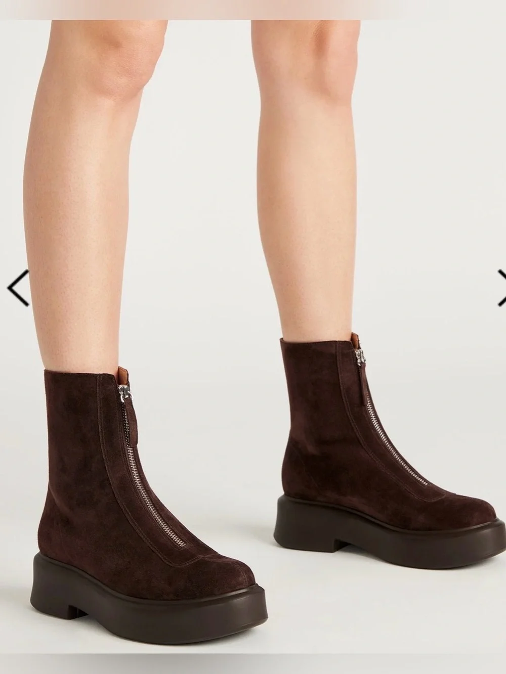 Steve Madden JONES Chocolate Brown Suede Front Zip Ankle Boots Size 7.5 NEW